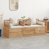 家具 新中式羅漢床推拉床實木沙發床小戶型伸縮日式客廳貴妃榻