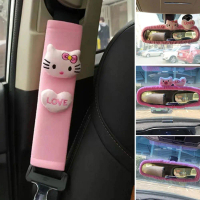 Vỏ gương chiếu hậu ô tô Hello Kitty – dễ thương, sáng tạo độc quyền, đồ trang trí thú nhồi bông A8G0
