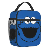 Cartoon Sesame Street Insulated Lunch Bag for Outdoor Picnic Cookie Monster Resuable Thermal Cooler Lunch Box Women Children