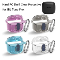 PC Clear Earphone Protective Case For JBL Tune Flex 2023 Wireless Earbuds Cover Shockproof Hard PC Shell Case Earbuds Skin Cover