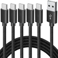 3-5Pack 1M 2M 3M Fast Quick Charging Fabric Nylon Type c USb-C Charging Cable Cables For Samsung s21 s22 S23 S24 note 20 htc lg