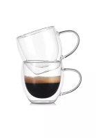 One Grocery Style 透明雙層玻璃杯咖啡玻璃杯 250 毫升/ 8.5 盎司 - 2 件套 (OGSKCHM1106)