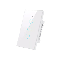 【台灣智能家居】單火線三控雙切觸控開關+WiFi手機APP定時開關