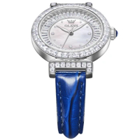 OLEVS 9983 Fashion Quartz Watch Gift Genuine Leather Watchband Round-dial