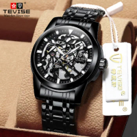 T9005E TEVISE Tuo flywheel hollow luminous mechanical watch fully automatic high-end business brand watch