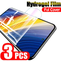 3PCS Hydrogel Film For Xiaomi POCO X3 Pro NFC M3 F3 Full Cover Water Gel Film Xiomi POCOX3Pro X3Pro PocoX3 Safety Film Not Glass