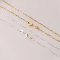 Bao Zhenjin JF14K Clavicle Chain 50cm Steel Print 925 Silver Necklace DIY Handmade O-shaped Chain Ba