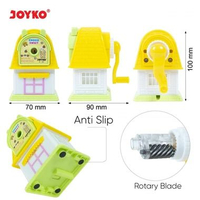 1 pcs SERUTAN PENSIL CHARACKTER JOYKO A-20 RUMAH rautan pensil meja putar untuk perlengkapan sekolah