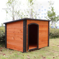 Solid Wooden Dog House Waterproof Outdoor Kennel Cage Small Large Breed Dogs Dog House Samoyeds Kennel Pet House H