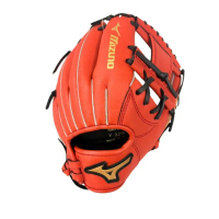 【MIZUNO 美津濃】少年用手套工字檔PU10吋橘紅(1AJGY32900)