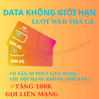 Sim 4G vietnamobile DATA KHÔNG GIỚI HẠN tặng 100k trong tài khoản nội mạng miễn phí tặng tháng đầu s