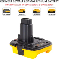 20V Battery Adapter DCA1820 for Dewalt 18V Tools Convert Dewalt 20V Lithium Battery for Dewalt 18V Battery DC9096 DE9098 DE9096