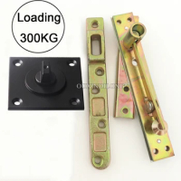 Stock 1Set Heavy Duty Door Pivot Hinge 360° Rotary Invisible Hidden Door Hinges Up and Down Mount Do