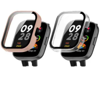 PC+Glass Protection Case Fits Redmi watch3 Mi watch lite3 All-inclusive Plating case cover