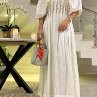 Muslim Evening Gowns Elegant Beading Sequined Sexy Prom Dresses V-Neck Ankle Length Formal Occasion Evening Party Gowns