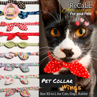 RECALL Kalung kucing anjing kelinci model pita wings + lonceng