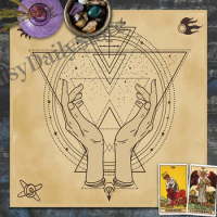 Sun Moon Tarot Card Tablecloth Velvet Divination Altar Cloth Board Game Fortune Astrology Card Pad Tarot Decks Home Decor