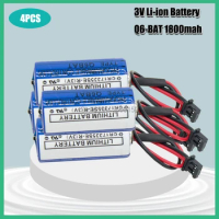 4pcs 3V 1800mAh Q6BAT CR17335 ER2/3A PLC Lithium Battery With Plug For Mitsubishi backup power CR17335SE-R Industrial Battery