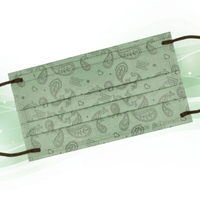 麗正 成人平面型醫用口罩(抹茶綠變形蟲)-30入 /單片包裝
