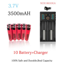 Rechargeable battery suitable for screwdrivers, 18650 GA 20A lithium-ion, 3.7V 3500mAh with charger
