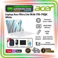Laptop ACER Nitro Lite NL16-71G-75QK GeForce RTX 3050 6GB Core 7 240H RAM 16GB DDR5 512GB SSD 16" FH