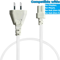 EU AC Power Cable Cord for Sonos Playbar Play:3, Sub (Gen 2) and Sub (Gen 1) Europe Sonos Power Cable Replacement EU Cord