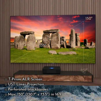 Mivision 130" - 150" 16:9 Thin Bezel Frame ALR T-Prism Screen For Ultra Short Throw Projectors