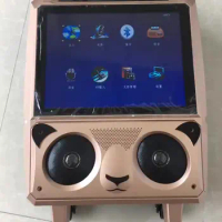 15 inch Panda shape Karaoke display screen Plaza dancing hometheater system Video speaker with trolley wheel