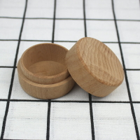 圓木盒 櫸木戒指盒 實木帶蓋圓形首飾盒珠寶耳環項鏈收納小木盒子