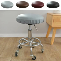 35-45cm Stool Chair Cover PU Leather Chair Protector Seat Cover for 35-45cm Round Bar Stool Covers Elastic Bar Chair Covers
