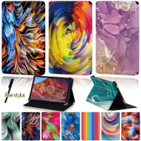 Universal Tablet Stand Cover for 8" /8.4" /10" /10.8" Huawei MediaPad M1/M2/M3/M5/M6 Watercolor Pattern Series Flip Folding Case