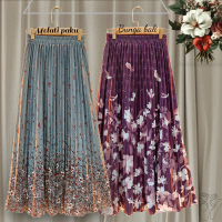 Rok Plisket Panjang motif Bunga/Rok Plisket Bunga Melati Paku/ Rook Plisket Bunga bali/ Rok plisket