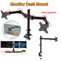 Single/Dual Monitor Desk Mount Holds Up To 19.84 Lbs Monitor Arm Adjustable Height and Angle for 17 To 32 Inch Screens