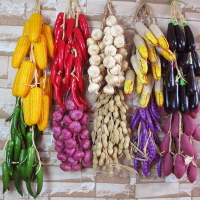 仿真水果蔬菜假玉米辣椒大蒜掛件農家樂裝飾品五谷雜糧農作物室內