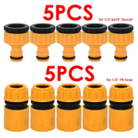 5pc 3/4 &amp; 1/2 Inch Graden Hose Tap Threaded Connector Tap Adapter Quick Fitting Garden Irrigation Spray Tools