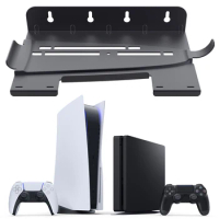 Wall Mount Host Stand with 2 Controller Hook Host Universal Wall Bracket Wall Holder Stand for Playstation 5 Slim/Playstation 5