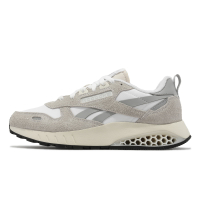 Reebok 休閒鞋 CL Leather Hexalite 男鞋 米白 灰 麂皮 反光 蜂巢緩震 100032781