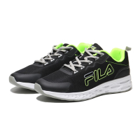 FILA 男款輕量慢跑鞋-黑/綠 1-J319W-016