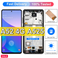 For Samsung A52 4G SM-A525F A525F/DS Display with Frame Touch Screen with Fingerprint For Samsung A52 LCD Display Replacement