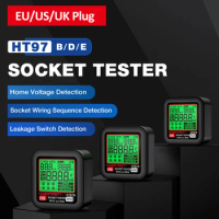 HT97 Digital Socket Tester Voltage Detector RCD GFCI Voltage Test EU US UK Plug Large Display Outlet Checker Leakage Protection