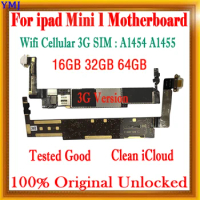 A1432 WiFi Version, A1454 or A1455 3G SIM, Original, Free ICloud for iPad Mini 1 Motherboard With iOS system Mainboard