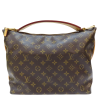 【二手名牌BRAND OFF】LOUIS VUITTON LV 路易威登 棕色 PVC塗層帆布 Sully PM 手提包 M40586