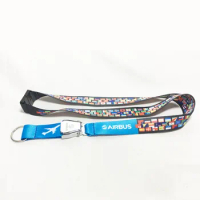 Airbus International world national aviation airplane seat belt buckle flag neck lanyard strap sling for phone exhibition fair