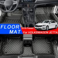 PU Leather Waterproof Carpet Cover 3D Full Surround Car Floor Mat For Volkswagen JETTA A7 2019-2025 Liner Foot Pads Accessories