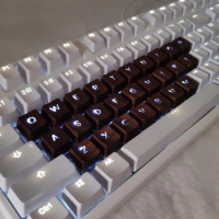 Black Walnut Solid Wood Keycaps For Cherry Mx Switch Mechanical Keyboard Customized Backlit OEM Alphabet Wooden Resin Key Caps