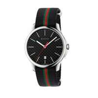 送禮首選★GUCCI G-TIMELESS石英帥氣纖薄腕錶/黑色/YA126321  附提袋【全館滿額折價★APP下單跨店最高22%點數回饋】