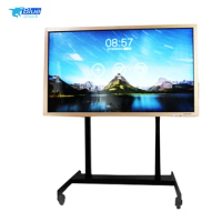 Movable 32-75 Inches Tv Lifting Electric Mobile Bracket Easy Install 90 Degree Flip Rotation Conference Tv Lcd Audio Holder