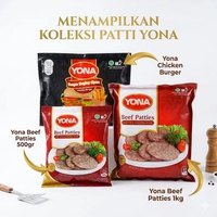 YONA Beef Patties 1kg isi 20 | Yona Beef Patties 500gr | Chiken Burger Yona - Daging Burger BEEF PAT