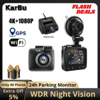 Dashcam 4K GPS Wifi 24h Parking Monitor Dash Cam for Car Camera Mini Night Vision Dvr Front and Rear Dual Dvrs Video Registrator