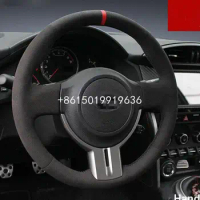 DIY Top Suede Car Steering Wheel Hand-stitch on Wrap Cover For Subaru BRZ Toyota 86